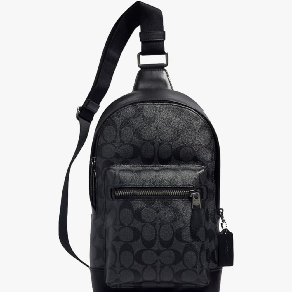 Coach Black Belt Bag with Signature Monogram ( Crossbody)